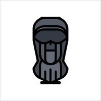 A black and white illustration of a man wearing a helmet vector