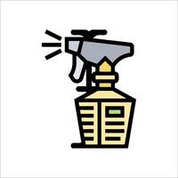 A spray bottle with a spray gun on top vector