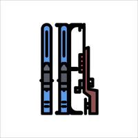 A pair of skis on a white background vector