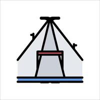 A tent with a roof and a ladder on top vector