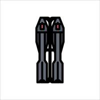 A pair of black boots with red eyes vector