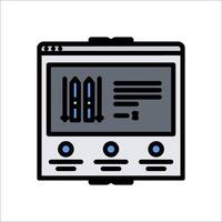 A computer monitor with a blue icon vector