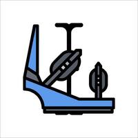 A blue snowboard with a handle on it vector