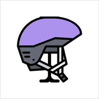 A helmet with a purple and black design vector