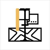 A line icon of a machine on a platform vector