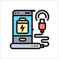 Mobile phone charging icon illustration vector