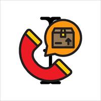 A phone with a box on it and a phone call icon vector