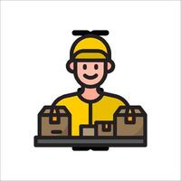 Delivery man icon illustration vector