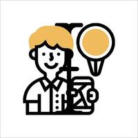 A man holding a phone and a map vector