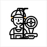 A man with a wrench and a wrench in his hand vector