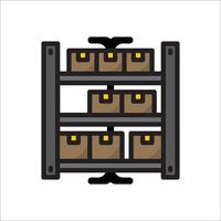 A rack with boxes and shelves on it vector