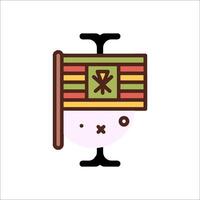 A cartoon flag with a person holding it up vector