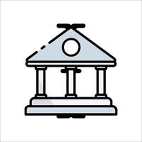 Bank building icon illustration vector