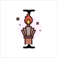 A candle with a flame on top of it vector
