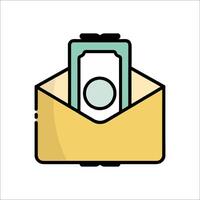 Money envelope icon illustration vector
