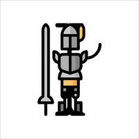 A cartoon character holding a sword and shield vector