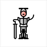 A knight with a sword and shield icon vector