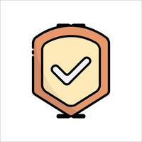 A shield with a tick mark on it vector