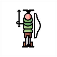 A cartoon man with a bow and arrow vector