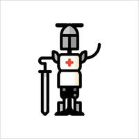 A robot with a red cross on his chest vector