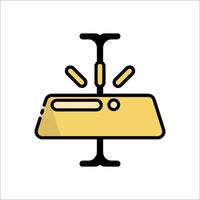 A yellow object with a light on top vector