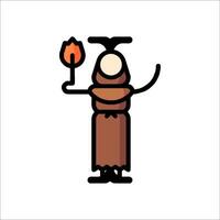 A cartoon character holding a torch vector