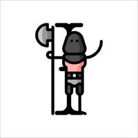 A cartoon character holding a hammer vector