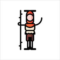 A man with a pole in his hand vector
