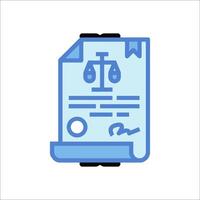 A document with scales and a scale icon vector