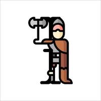 A knight holding a hammer icon vector