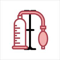 A medical device with a syringe and a needle vector