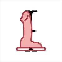 A pink dildo is shown on a white background vector