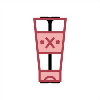 A red and black blender with a cross on it vector