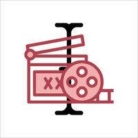 A movie reel icon on a white background vector