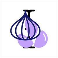 A purple egg with a letter i in the middle vector