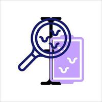 A magnifying glass and a clipboard with a magnifying glass vector
