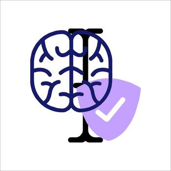 un cerebro y un cheque marca son mostrado siguiente a cada otro vector