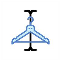 A blue hanger with a handle on it vector