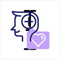 A person with a heart on their head and a heart on the side vector