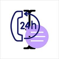 A phone with a 24 hour clock on it vector