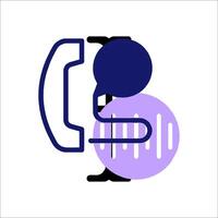 A phone with a microphone and a speaker icon vector