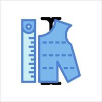 A blue jacket with a ruler on it vector