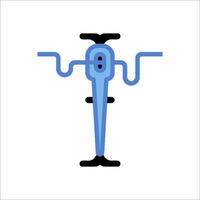A blue bicycle with a handlebar and a handle vector