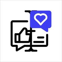 A heart and a speech bubble icon vector
