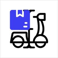 A scooter with a box on it vector