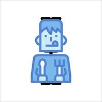 A blue robot with a fork and knife vector