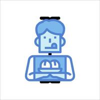 A man holding a plate with a fork and knife vector