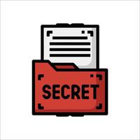 A folder with the word secret on it vector