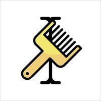 A comb icon on a white background vector