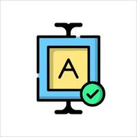 A letter a icon with a tick mark vector